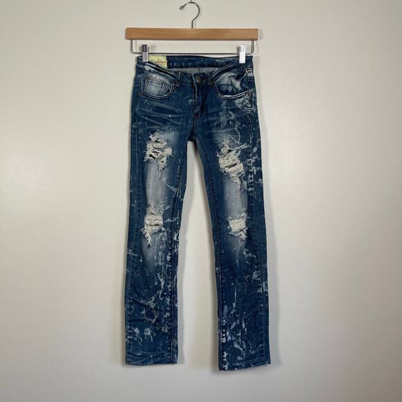 Machine • Distressed Ripped Bleached Jeans - Picture 1 of 6